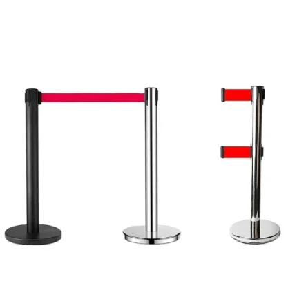 Retractable Queue Barrier With Black Belt