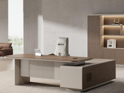 Aurora Executive Office Desk – Almond Grey