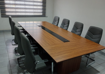 Vidal 2 Boardroom Table & 8 Camo Office Chairs